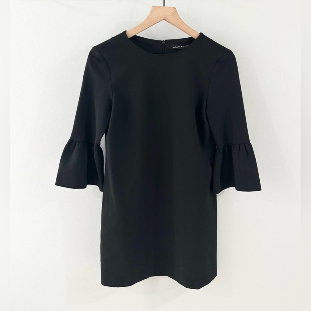 Zara Basic Collection Bell Sleeve Shift Mini Dres… - image 4
